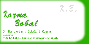 kozma bobal business card